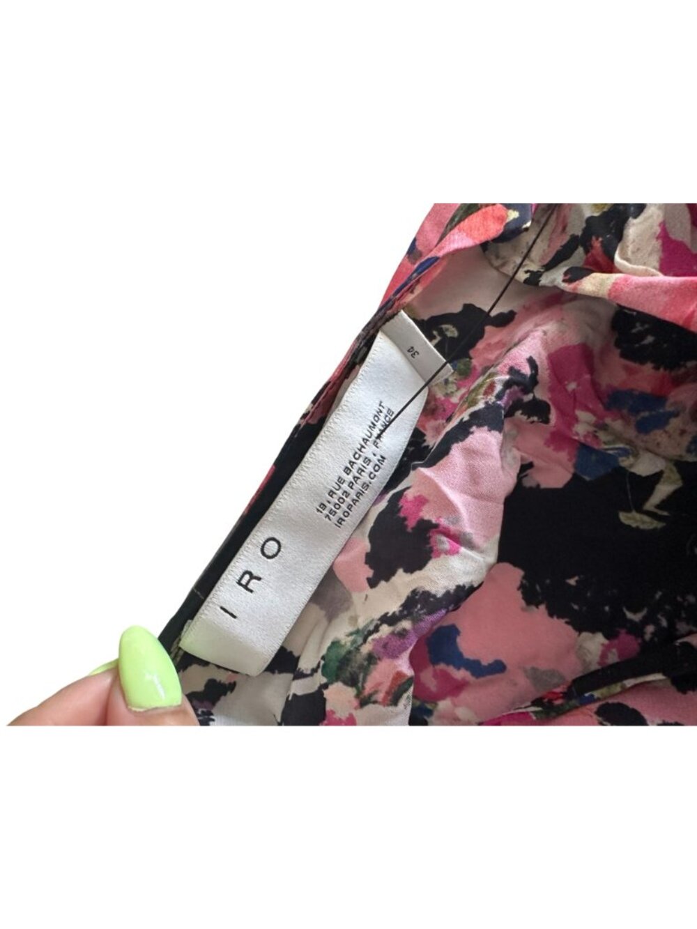 IRO Women's Pink Floral Wrap Dress Size 34 US XS - Picture 10 of 11